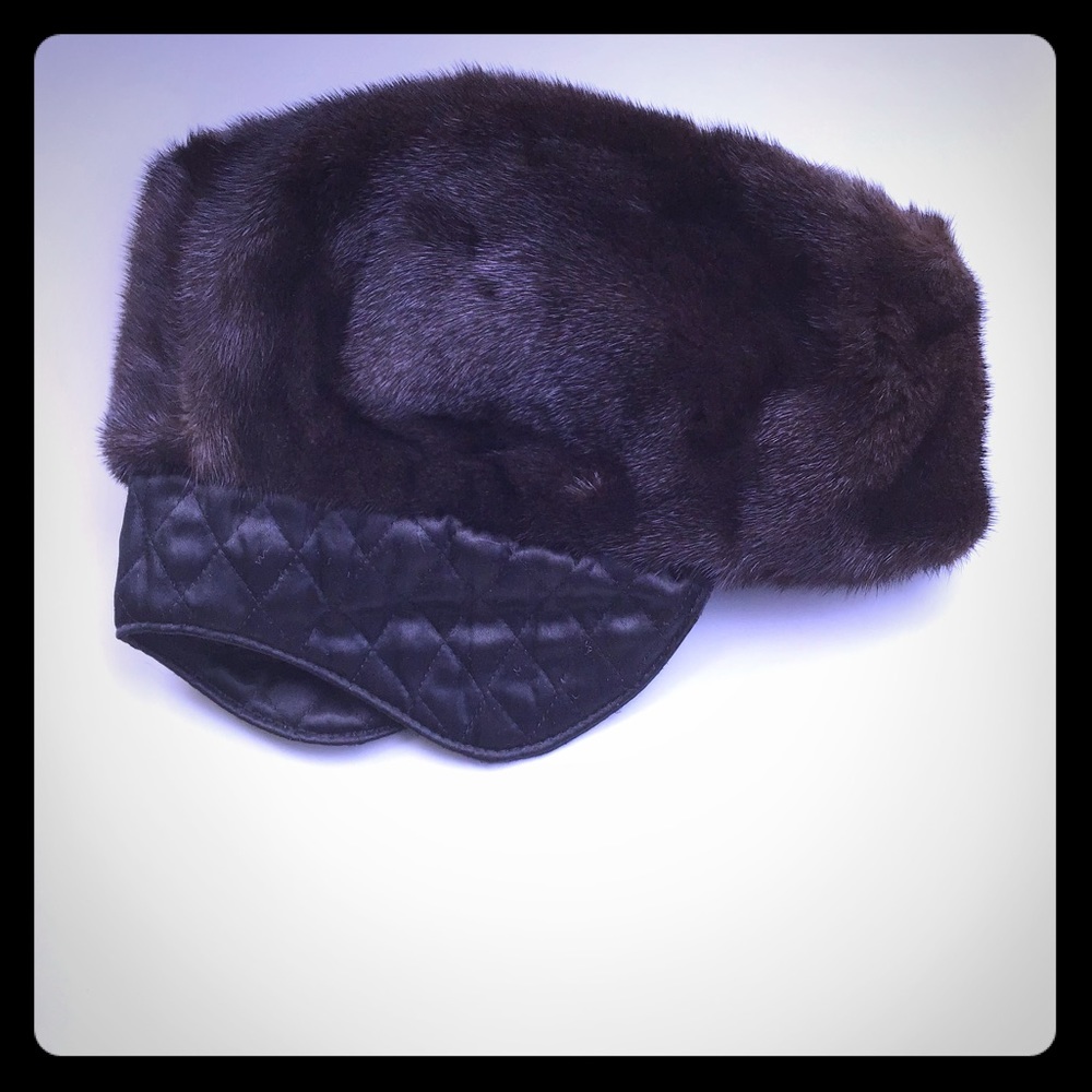 Men’s vintage, mink hat with earflaps